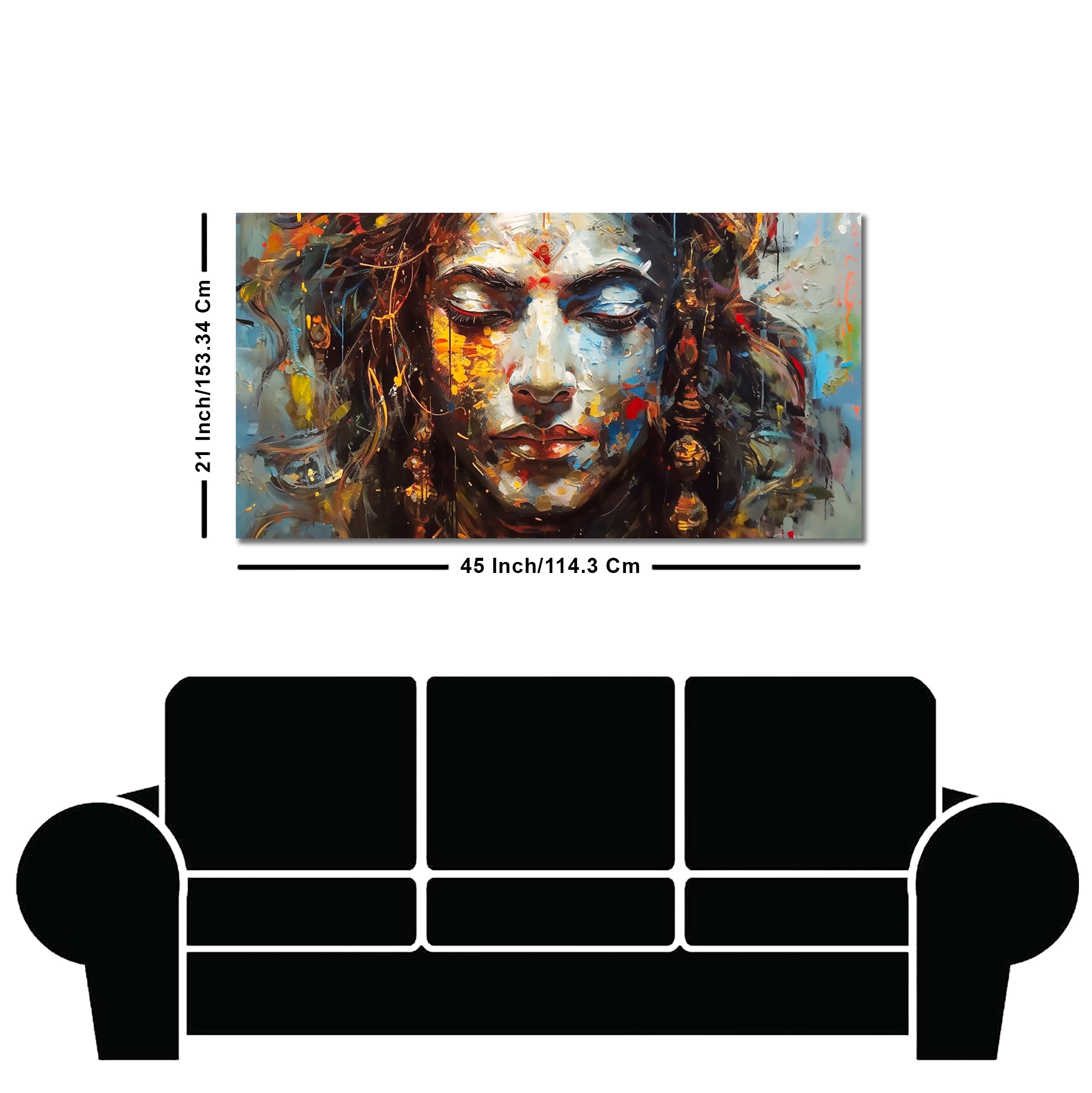 Beautiful Canvas Wall Painting of Artistic Colorful Women Face Art