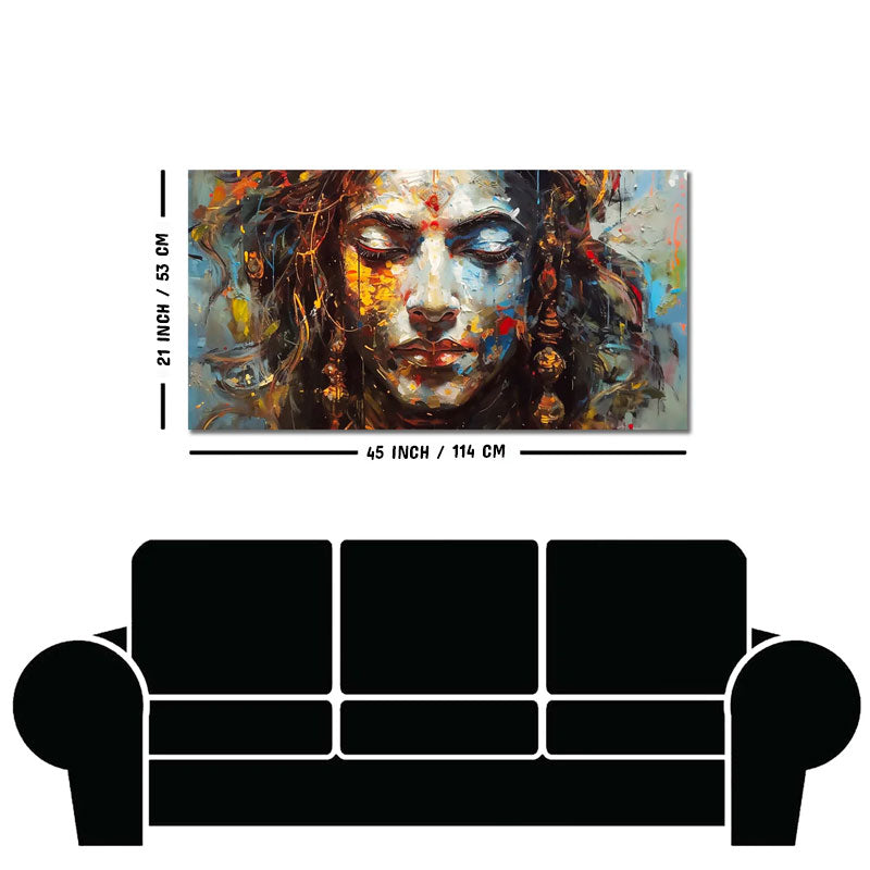 Beautiful Canvas Wall Painting of Artistic Colorful Women Face Art