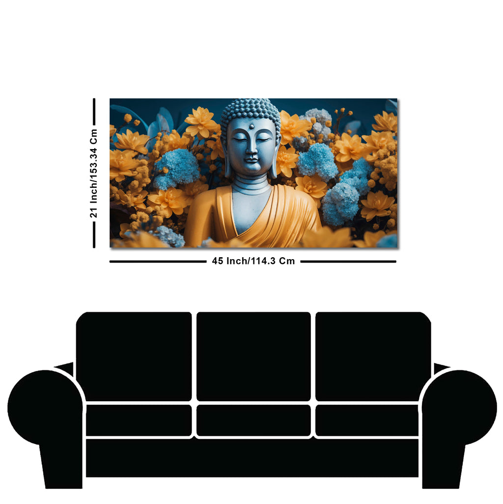 Meditating Buddha Monk Canvas Wall Painting