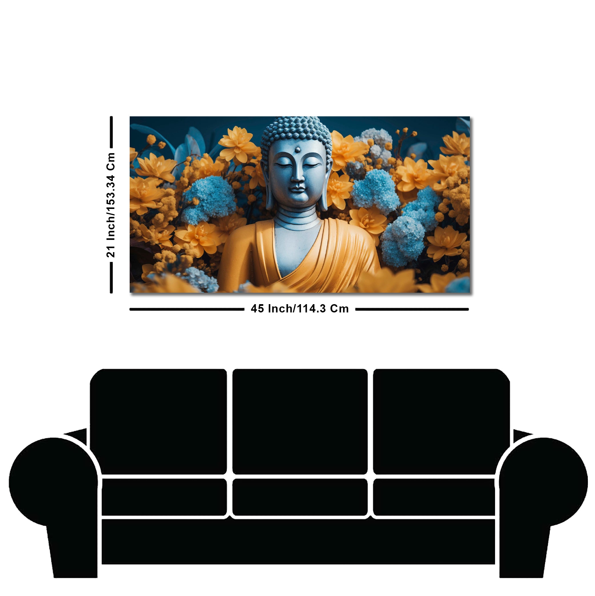 Meditating Buddha Monk Canvas Wall Painting