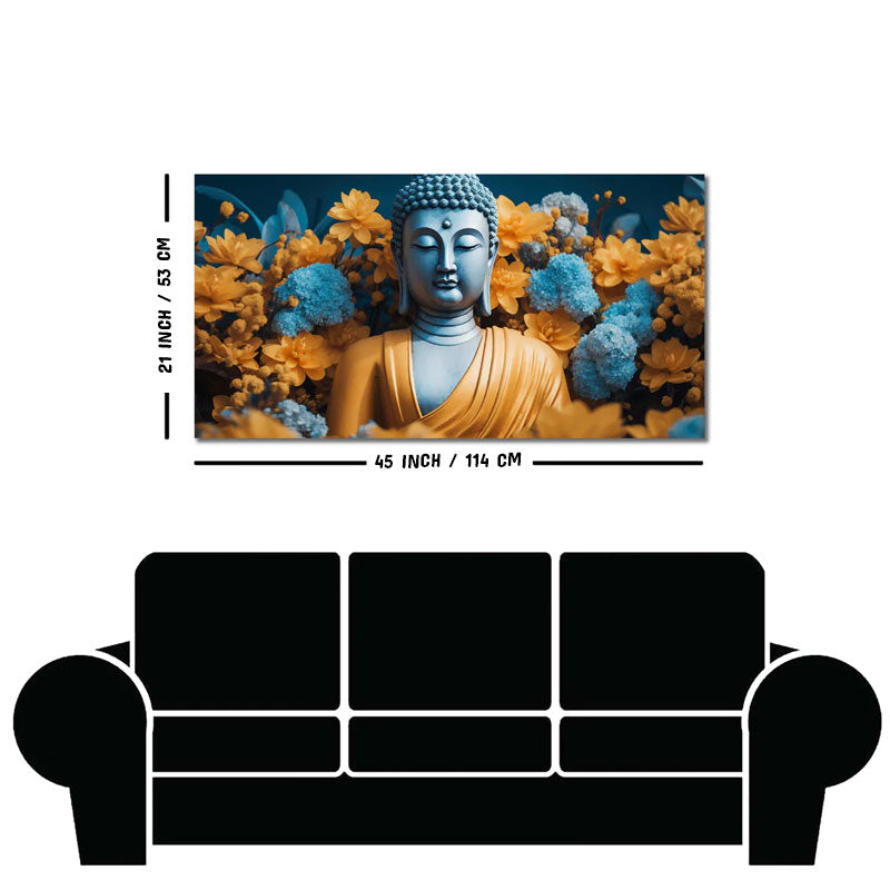 Meditating Buddha Monk Canvas Wall Painting