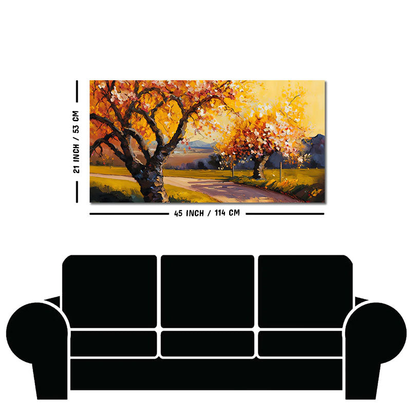 Landscape Canvas Wall Painting of Autumn Beautiful Tree