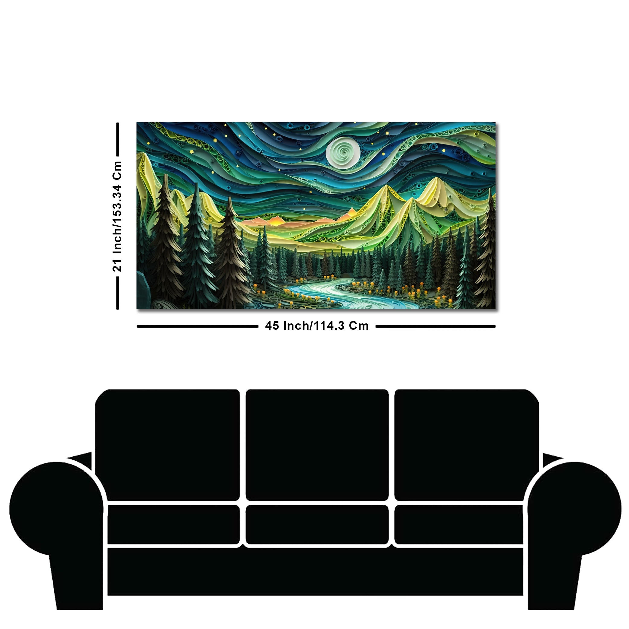 Beautiful River Surrounded by Mountains Canvas Wall Painting