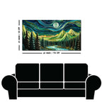 Beautiful River Surrounded by Mountains Canvas Wall Painting