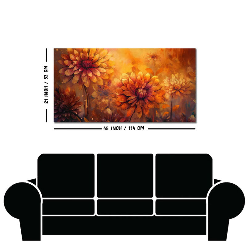 Ornate Flower Art Premium Canvas Wall Painting