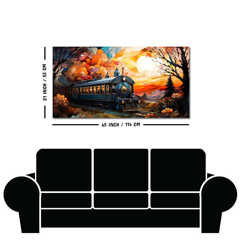 Beautiful Train View Premium Canvas Wall Painting