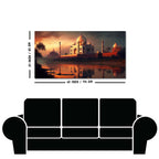 Beautiful View of Taj Mahal at Sunset Canvas Wall Painting