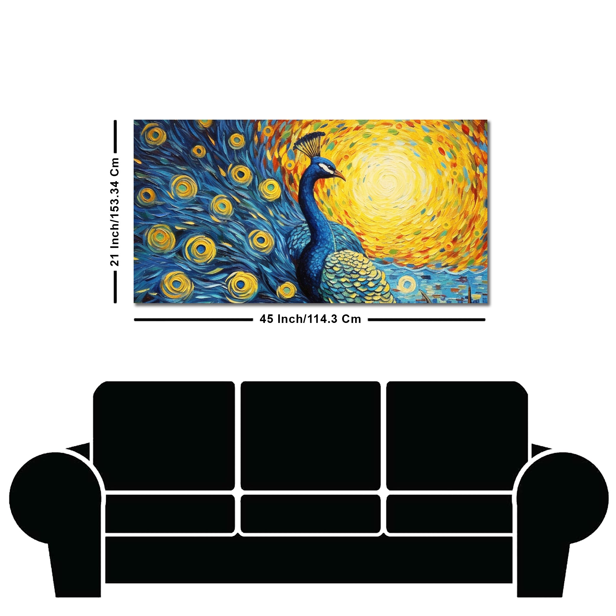 Peacock with Beautiful Feather Canvas Wall Painiting