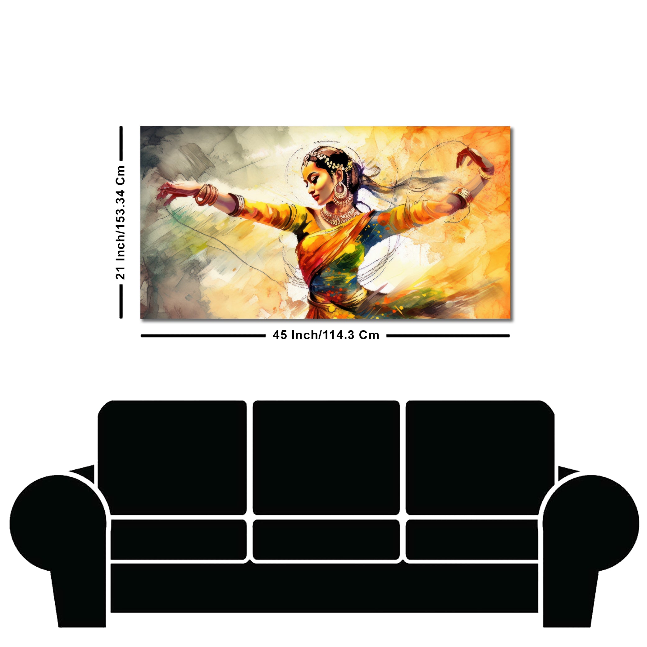 Beautiful Woman Dancing in Traditional Style Canvas Wall Painitng
