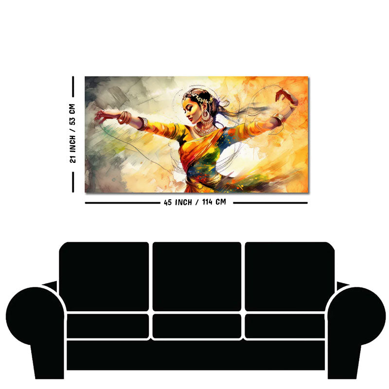 Beautiful Woman Dancing in Traditional Style Canvas Wall Painitng