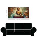 Meditating Gautam Buddha Statue Canvas Wall Painiting