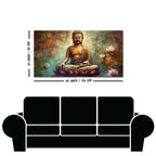 Meditating Gautam Buddha Statue Canvas Wall Painiting