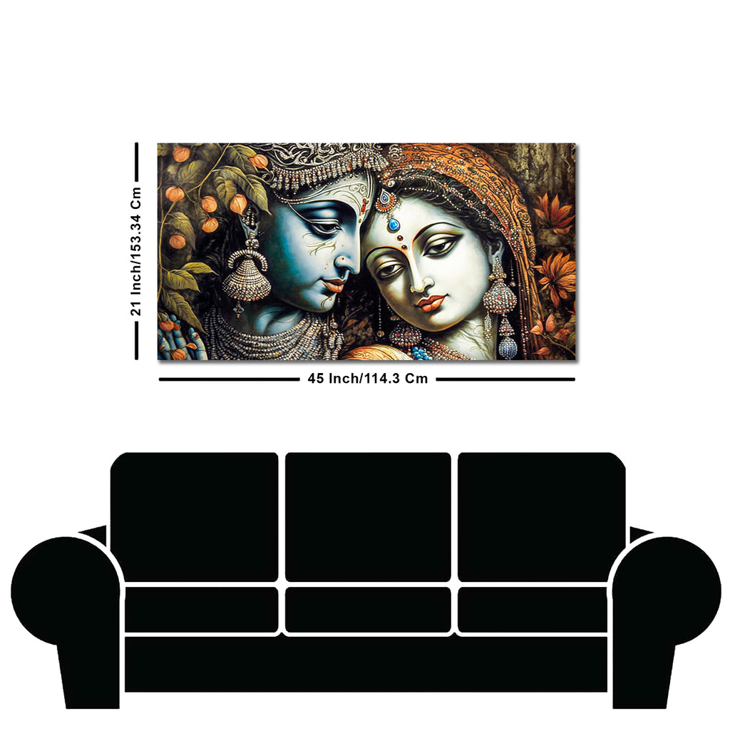 Classic Lord Radha Rani and krishna Canvas Wall Painting