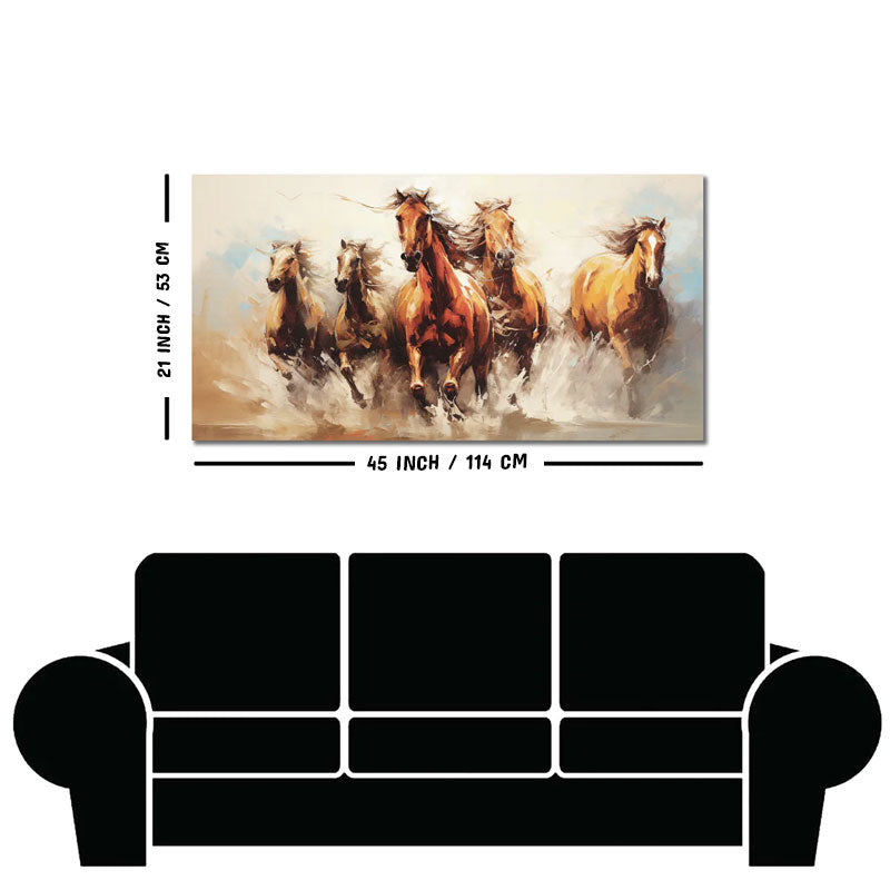 Premium Painting of Running Horse Canvas Wall Painting