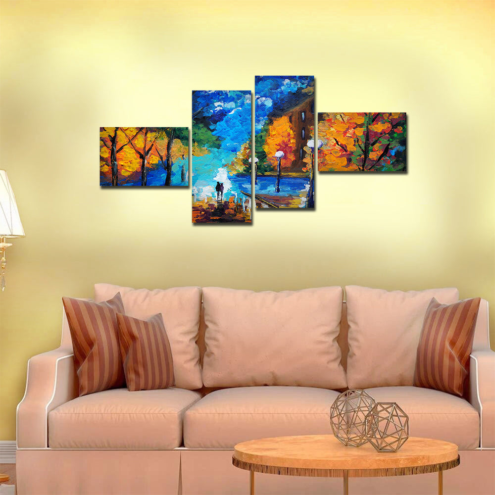 Beautiful Scenery of Couple Dating Canvas Painting