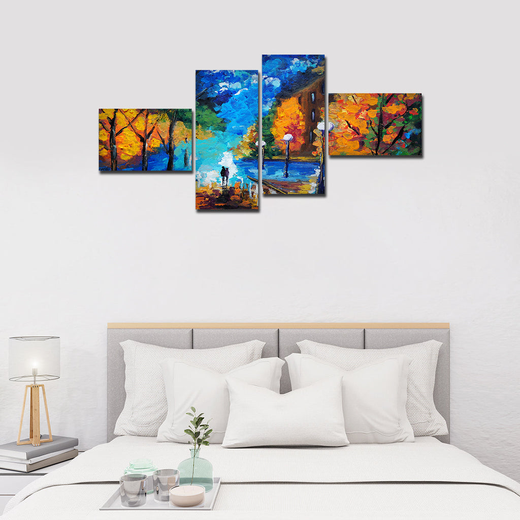 Beautiful Scenery of Couple Dating Canvas Painting