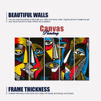 Colorful Abstract Faces 5 Pieces Premium Wall Painting