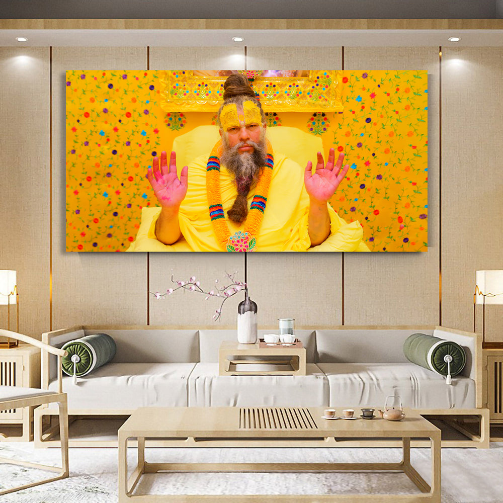 Premanand Ji Maharaj Spiritual Blessing Canvas Wall Paniting