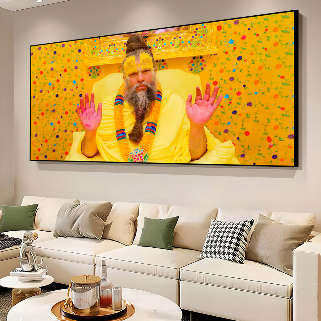 Premanand Ji Maharaj Spiritual Blessing Canvas Wall Paniting