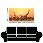 Premium Wall Painting of Giraffes in Sunset