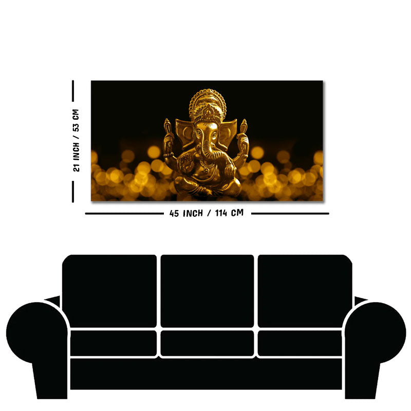 Premium Wall Painting of Golden Lord Ganesha