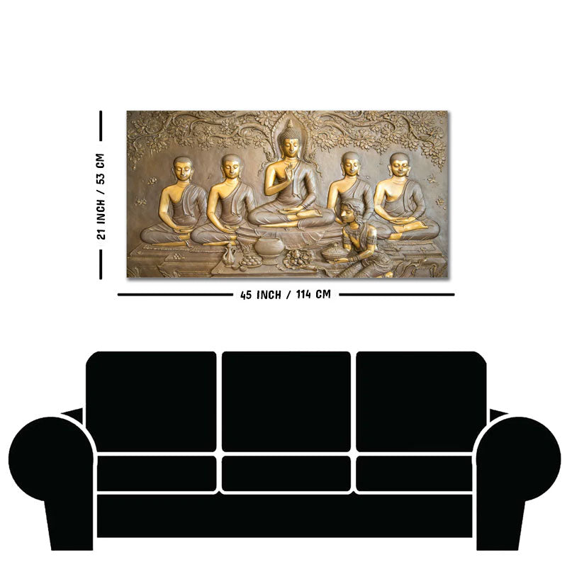 A Premium Golden Buddha Spiritual Canvas Wall Painting