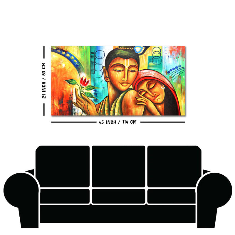 Big Size Canvas Wall Painting of Lord Radha Krishna