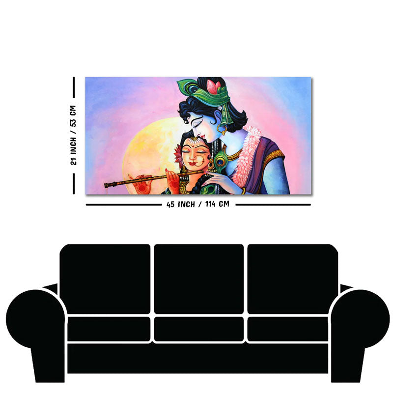Colorful Wall Painting of Lord Radhe Krishna
