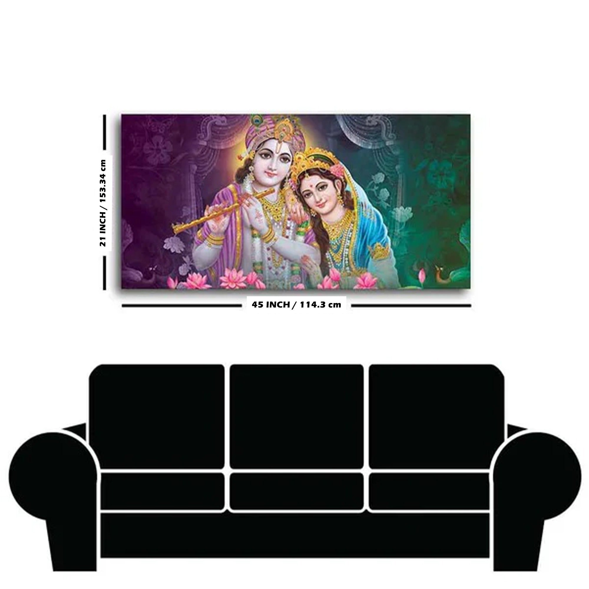 Colorful Wall Painting of Lord Radha Krishna
