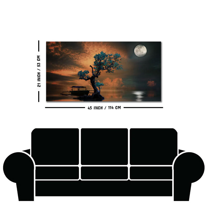 Amazing Tree Under the Moonlight Premium Painting