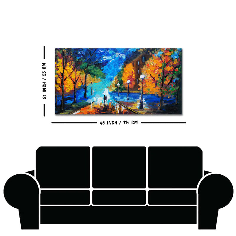 Beautiful Scenery of Couple Dating Canvas Wooden Wall Painting