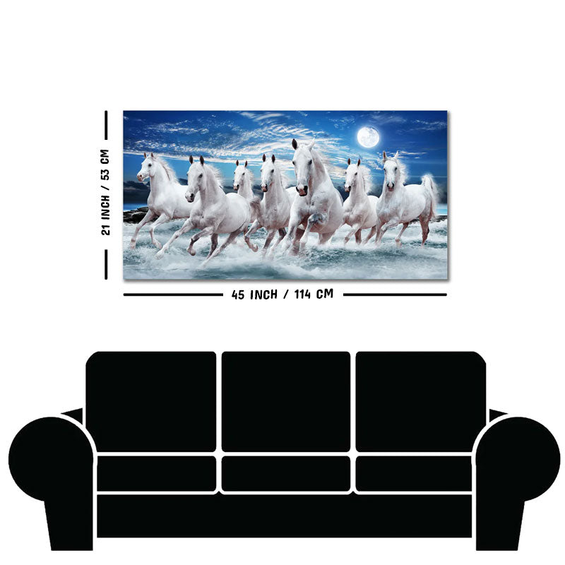 Seven Running Horses Wall Painting in Water