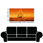 Sailing Ship in a Beautiful Golden Hour Premium Wall Painting