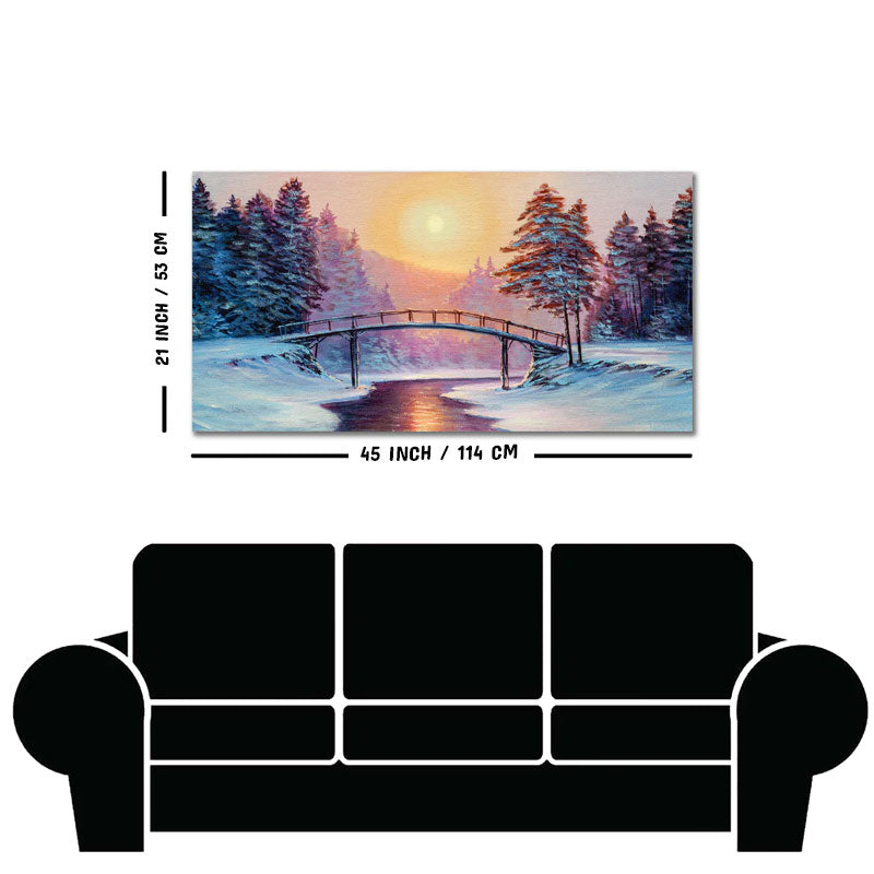 Premium Wall Painting of Winter Landscape with the River