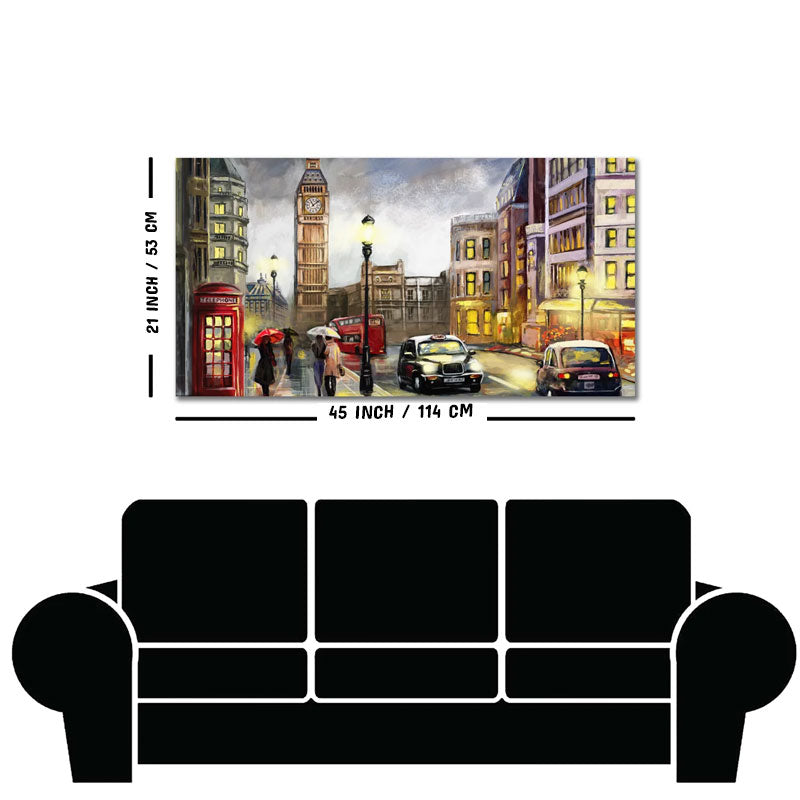 Street view of London Premium Wall Painting