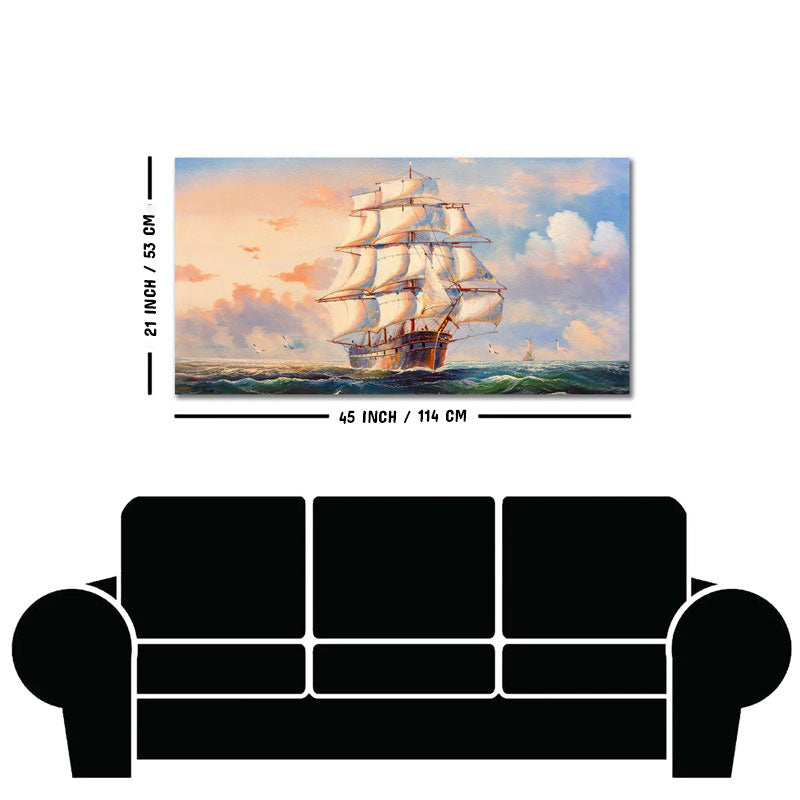 Amazing Sailing Ship Wall Painting