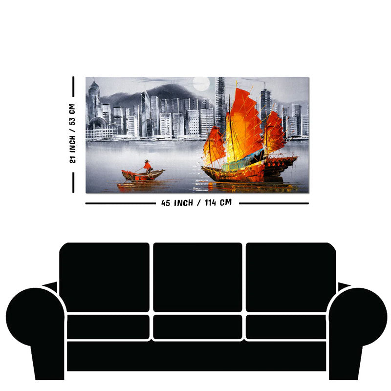 Premium Wall Painting of Victoria Harbor, Hong Kong