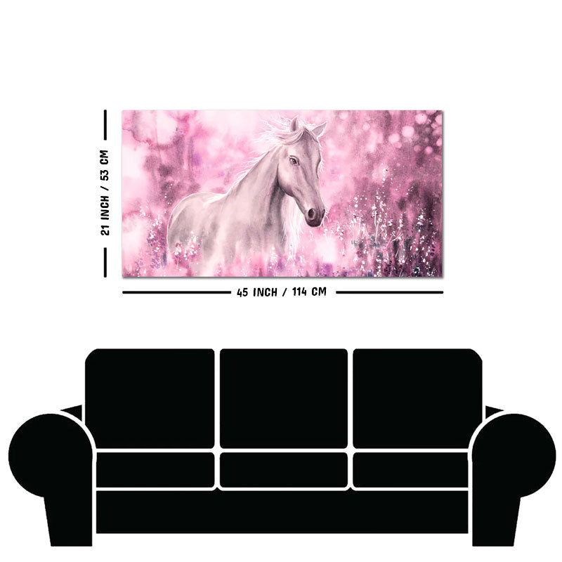 Beautiful White Horse Premium Wall Painting