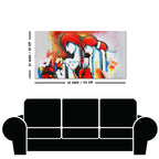 Abstract Art Wall Painting of Radha Krishna