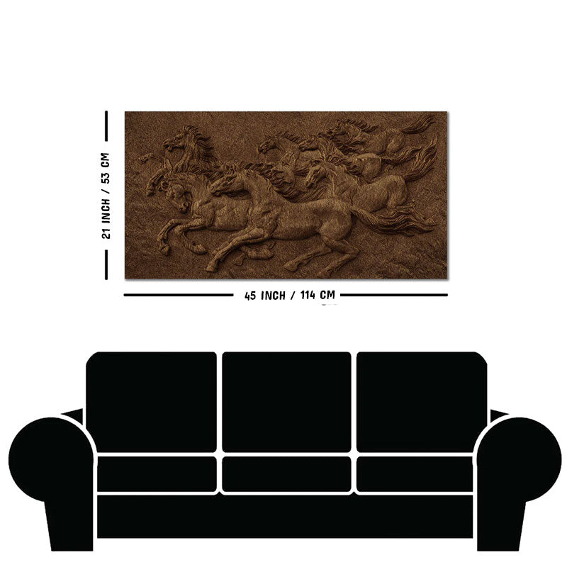 3D Seven Horses Running Premium Wall Painting