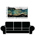 Canvas Wall Painting of Golden Trees With Birds And Deer