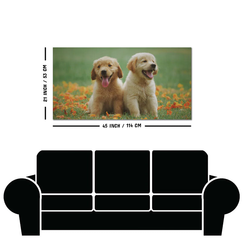 Golden Retriever Puppies Premium Canvas Wall Painting