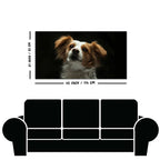 Premium Wall Painting of White and Brown Long Coat Puppy