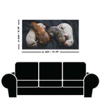 New Born Puppies Premium Canvas Wall Painting