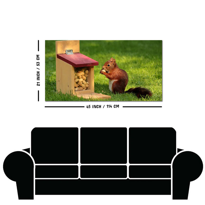 Beautiful Wall Painting of Squirrel Eating Food