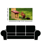 Beautiful Wall Painting of Squirrel Eating Food