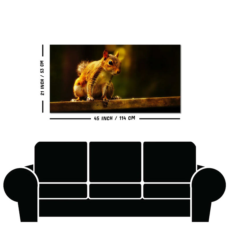 Premium Wall Painting Squirrel in The Dark Forest