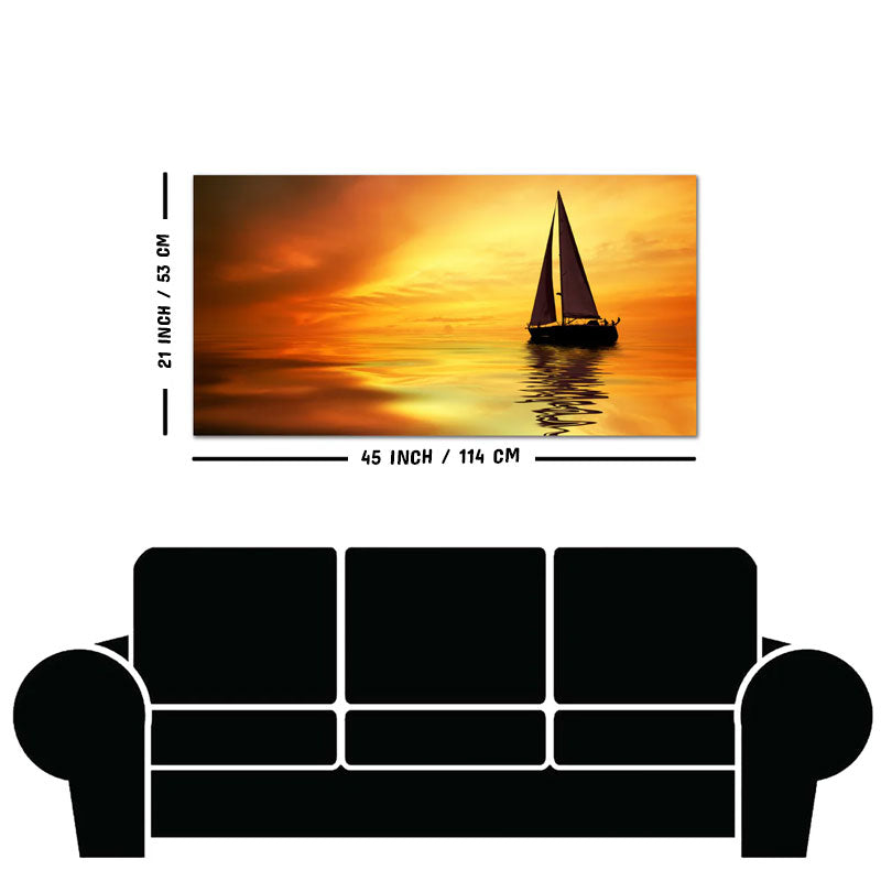 Sailing in Sunset Canvas Wall Painting