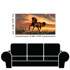Classic Premium Quality Wall Painting of Brown Horse in Sunset