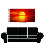 Canvas Wall Painting of Scarlet Sunset Over Ocean